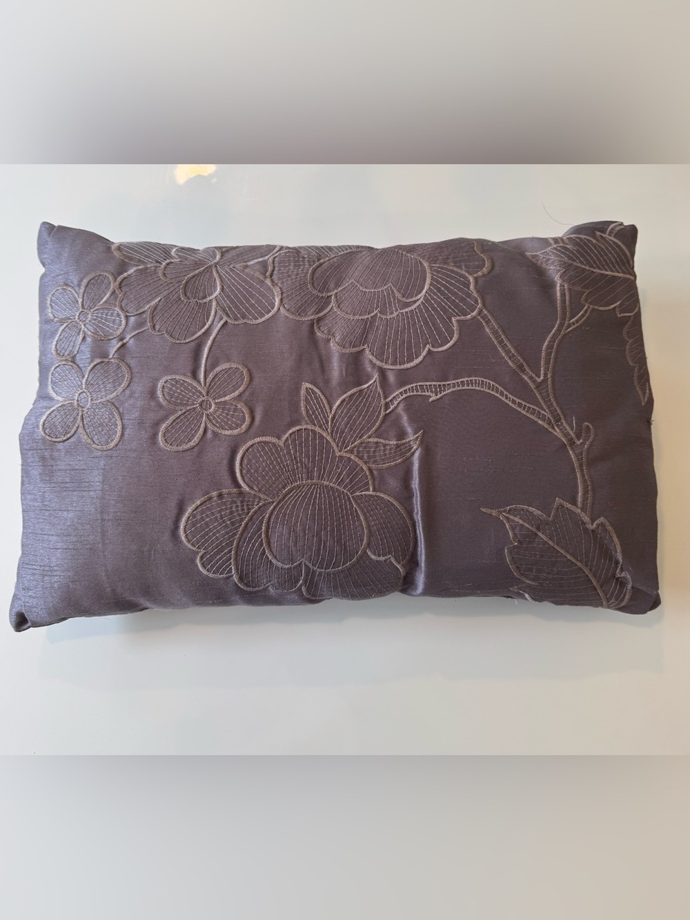 Decorative Floral Embroidered Throw Pillow